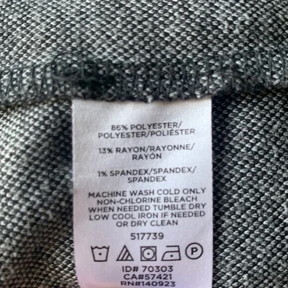 LOFT Dotted Print Knit Blouse Puff Sleeves Top Gray Casual Career Relaxed - Picture 6 of 7